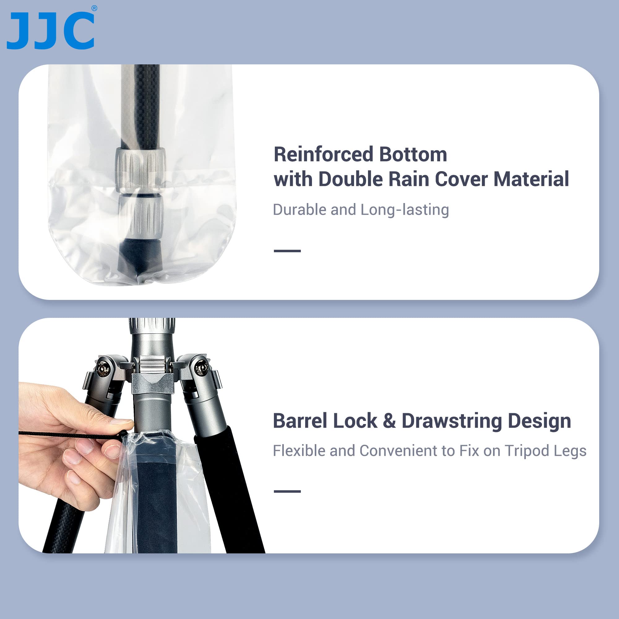 JJC Lot de 6 housses de protection pour trépied - Anti-pluie, eau, neige et boue - Convient pour une longueur de 120 cm et 60 cm - Facile à installer et à ranger - Matériau double couche - Convient