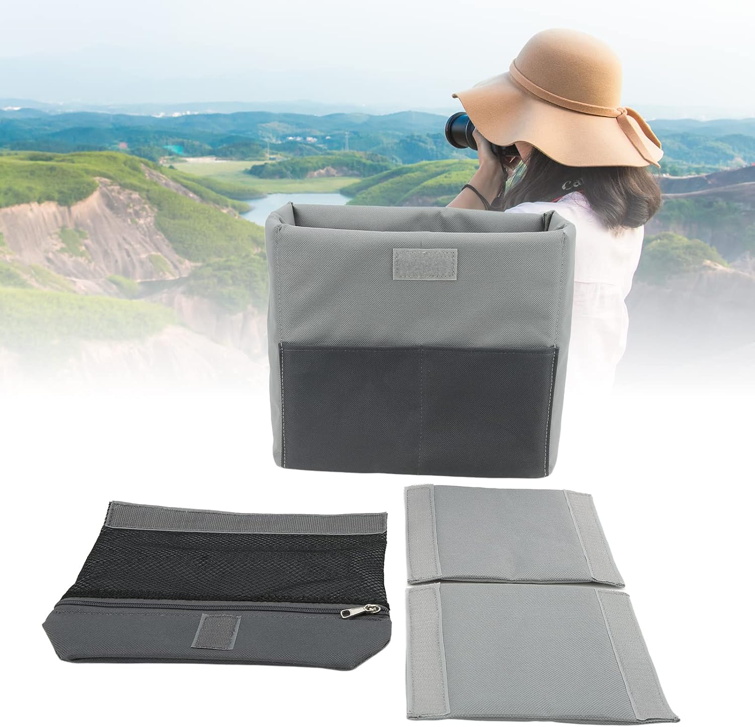 Camera Insert for Backpack Organizer Protective Bag Waterproof Camera Insert Bag Shockproof Camera Inner Case Bag for SLR Camera Lenses Flashes (Yellow S) (S) - Image 4