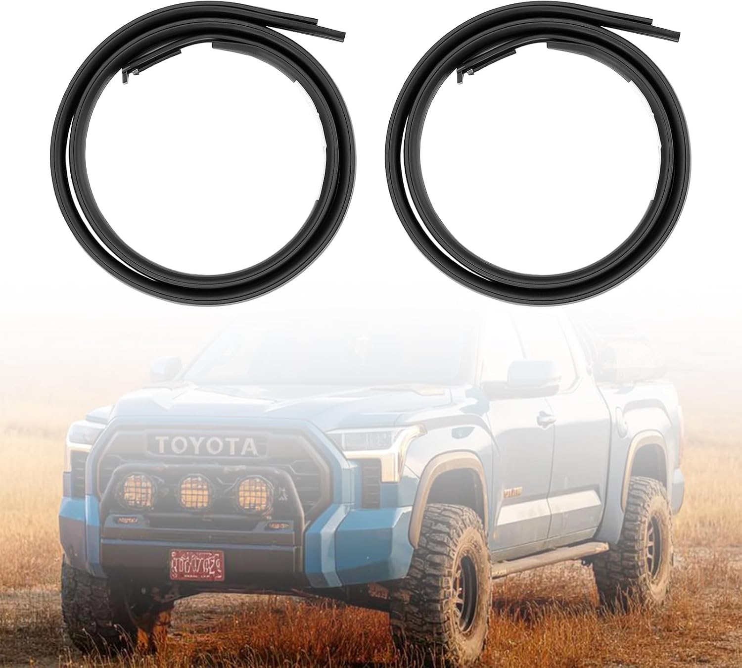 2Pcs Roof Drip Molding Weather Strip Fit for Toyota Tundra Double Cab 2007-2020,Left & Right Side Roof Trim Seal Kit Replace 75551-0C050 75552-0C050(Not Fit Crewmax)