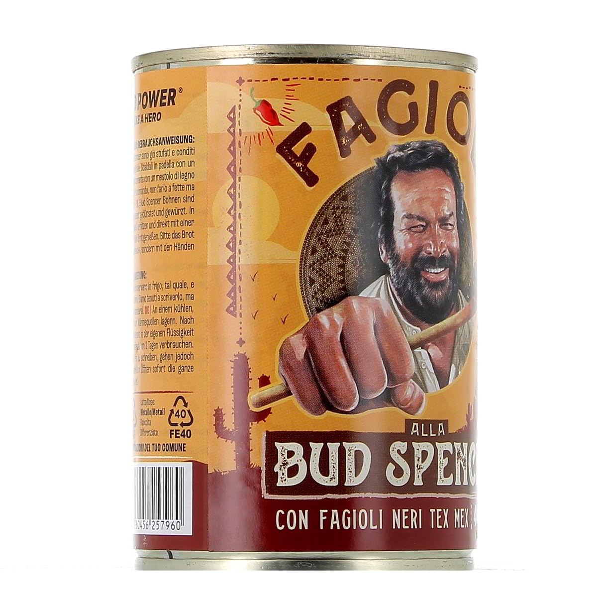 Fagioli alla Bud Spencer - Frijoles negros Tex-Mex en salsa 400 g - listo para calentar, rico en fibra, receta italiana - vegetariano/vegano, 6x 400g + Italian Gourmet Polpa 400g