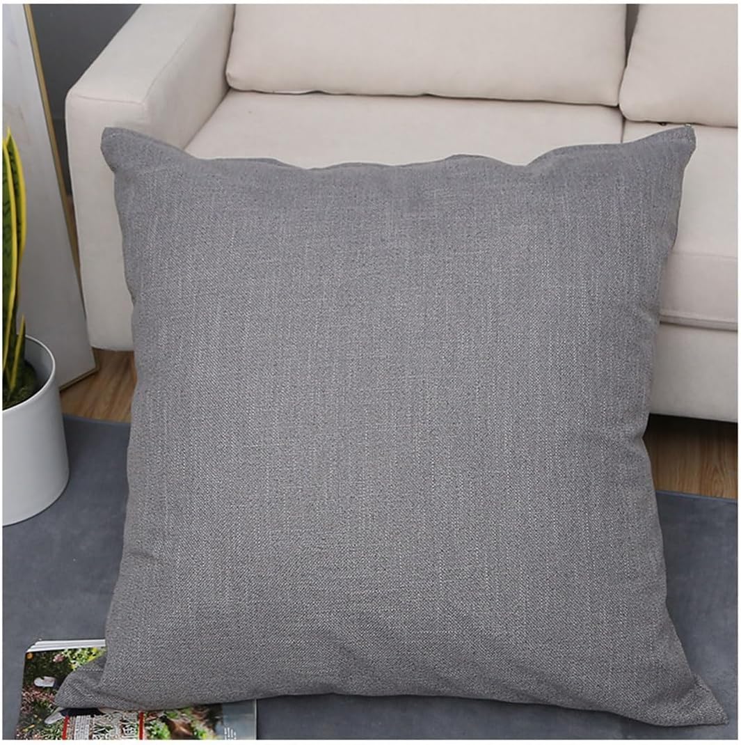 Throw Pillow Covers 32x32 Pillowcases Standard 28x28 Set of 1 Cotton and linen Pillow Protectors 20x20 Pillow Cases 24x24 with zipper Decorative for Sofa Car Bed Cushion Slipcover(Gray,32x32 in 80x80