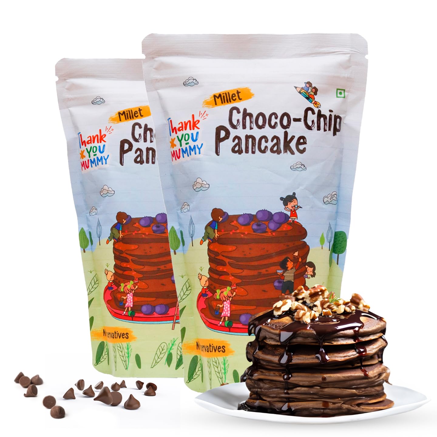 Thank You Mummy Chocolate Flavour Pancake - (Pack of 2) | Instant Breakfast Mix Made with Ragi, Wheat, and Jowar | No preservatives, No maida, and No Refined sugar | Rich in fiber and calcium. (B0DBLVCXPG) Amazon Price History, Amazon Price Tracker