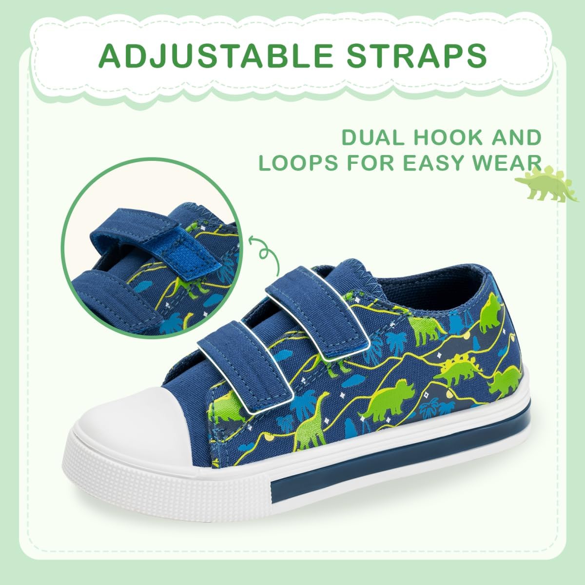 EUXTERPA Toddler Light Up Sneakers Kids Casual Canvas Shoes with Adjustable Strap for Girls Boys - Image 5