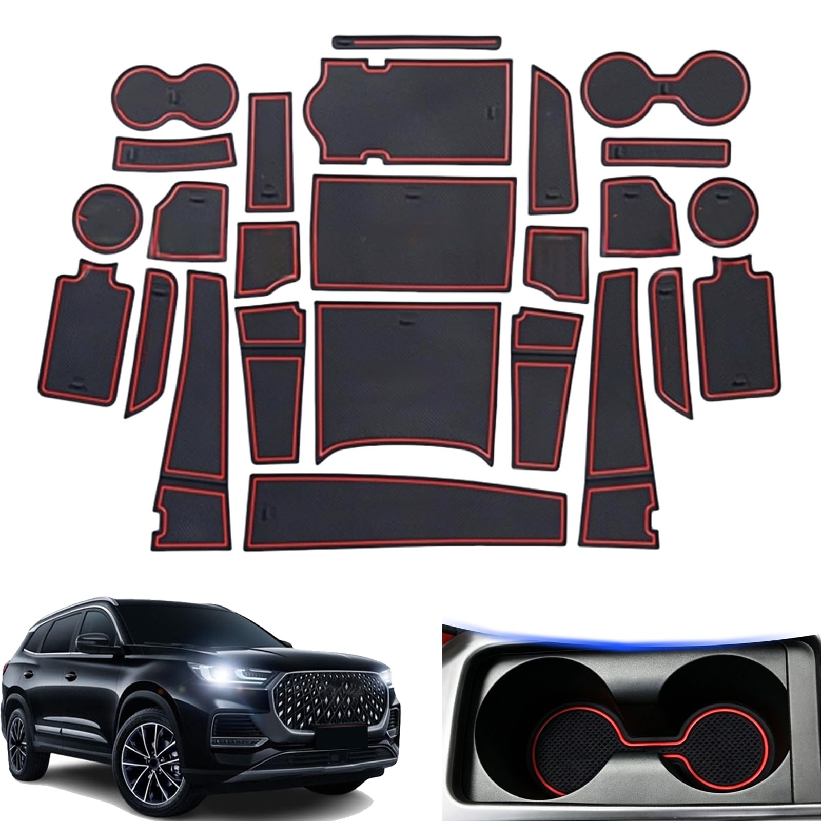 Portavasos Chery Tiggo 8 2019 alfombrillas para evitar ruidos y manchas