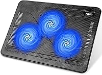 havit HV-F2056 Laptop Cooling Pad for 15.6-17" Laptops - Slim Portable 3-Fan USB Cooler with Adjustable Stand & Extra Ports