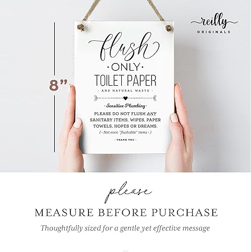 Miniatura 5 de Cartel de baño de diseño de fontanería sensible de 6 x 8 pulgadas, listo para colgar, acabado premium, duradero
