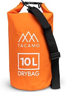 TACAMO® 10L Dry Bag Waterproof Backpack for Camping Gear, Waterproof Bag for Canoeing or Backpacking - Roll Top, Small, Watertight, Floating Dry Sack for Kayak Accessories, Travel Bag for Hiking