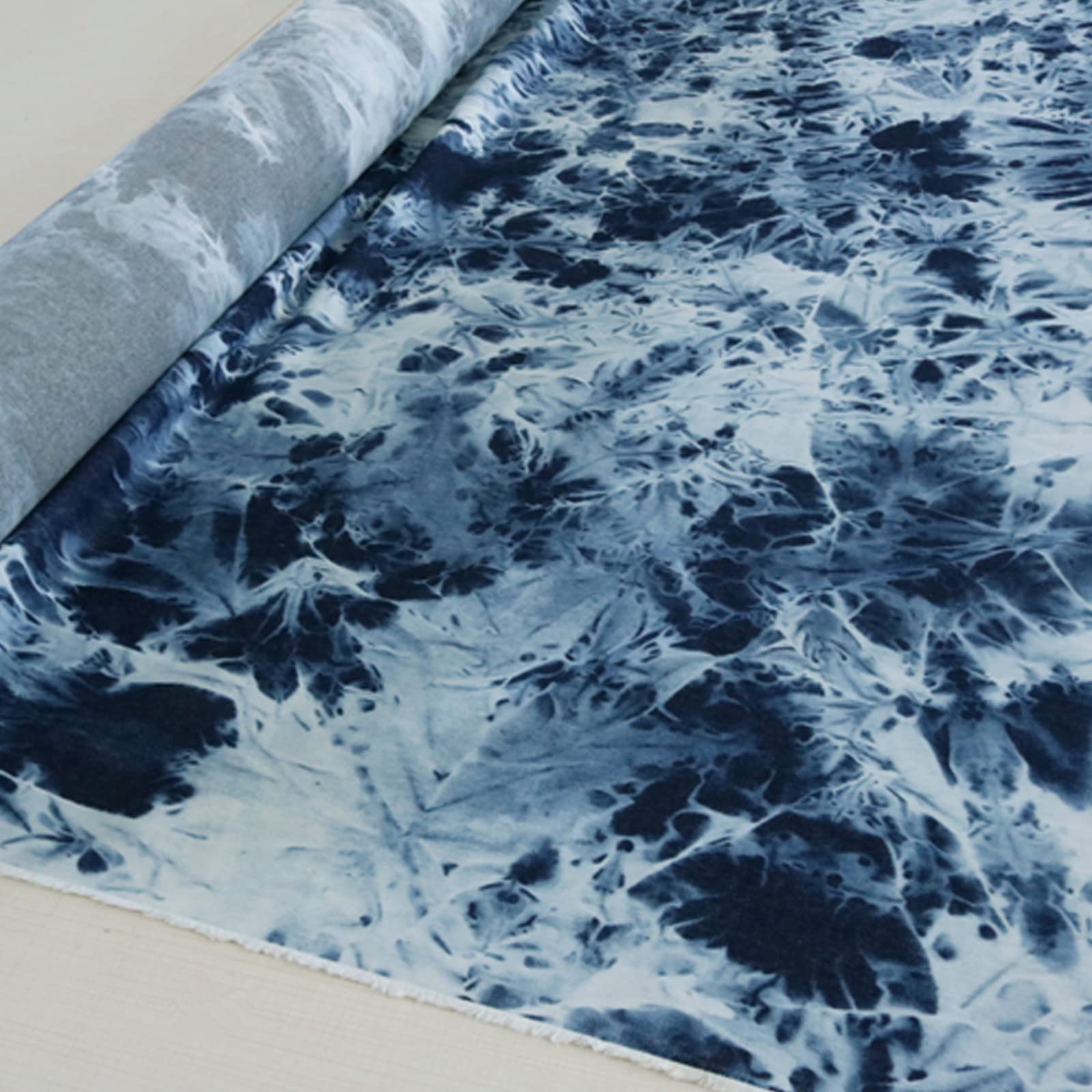 Tkanina dżinsowa do szycia, 100% tkanina bawełniana, cienka tkanina dżinsowa, wzór tie-dye, kreatywna tkanina do szycia koszul krawieckich, ubrań, szycia, patchworkowa, DIY, rozmiar: 1,5 x 2 m
