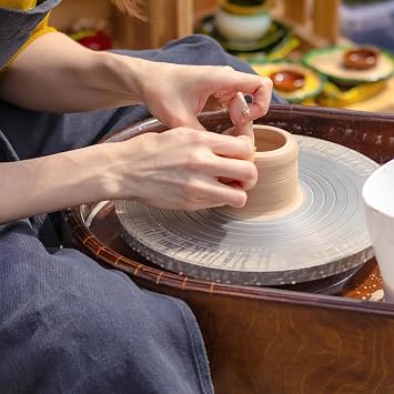 Sculpting Wheel Aluminum Alloy, Banding Wheel Pottery, Spinner Clay Smooth for Clay Air Dry, Double-Sided Turntable Stable, Decorating Crafting Metal Stand Long-Lasting