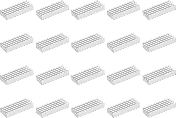 uxcell 30x11x5mm Aluminum Heatsink Electronics Cooler for MOS IC Chip Silver 20 Pcs