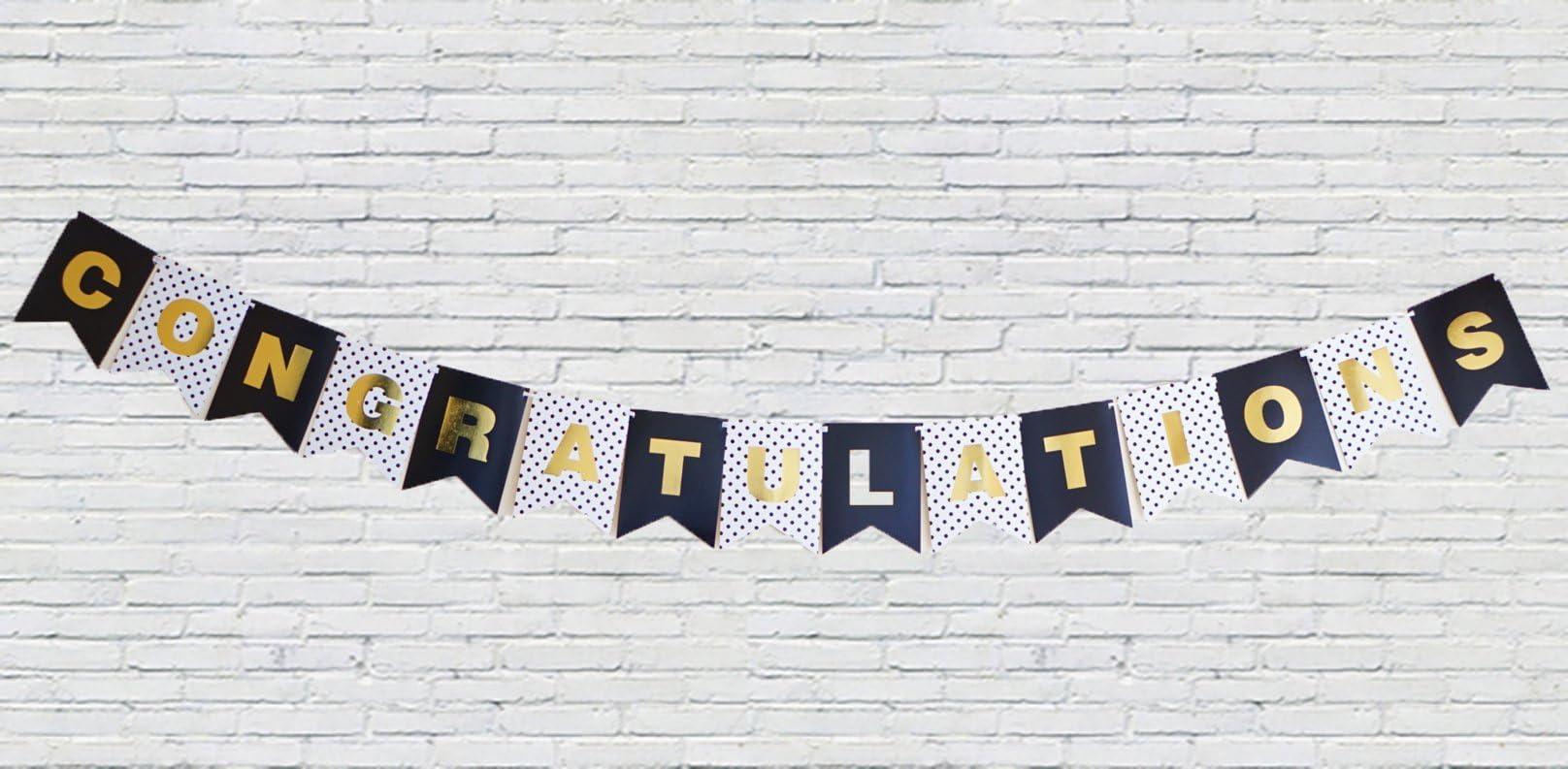 Idiogram Congratulations Paper Bunting Banner Graduation Party Retirement Engagement Garland Decoration Favors