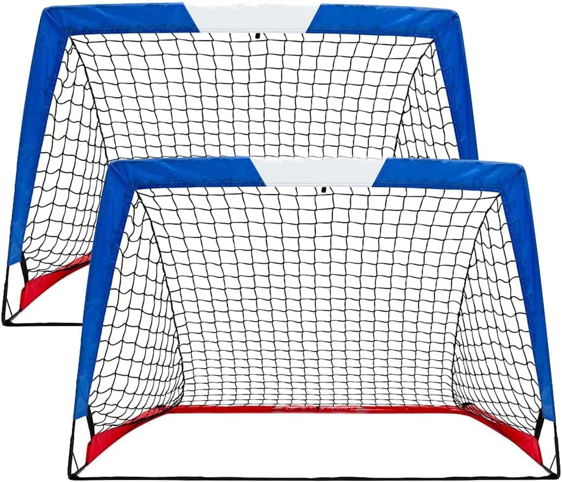Kids Soccer Goal, Pop Up Soccer Goal Net for Backyard, Set of 2 with Portable Carrying Case