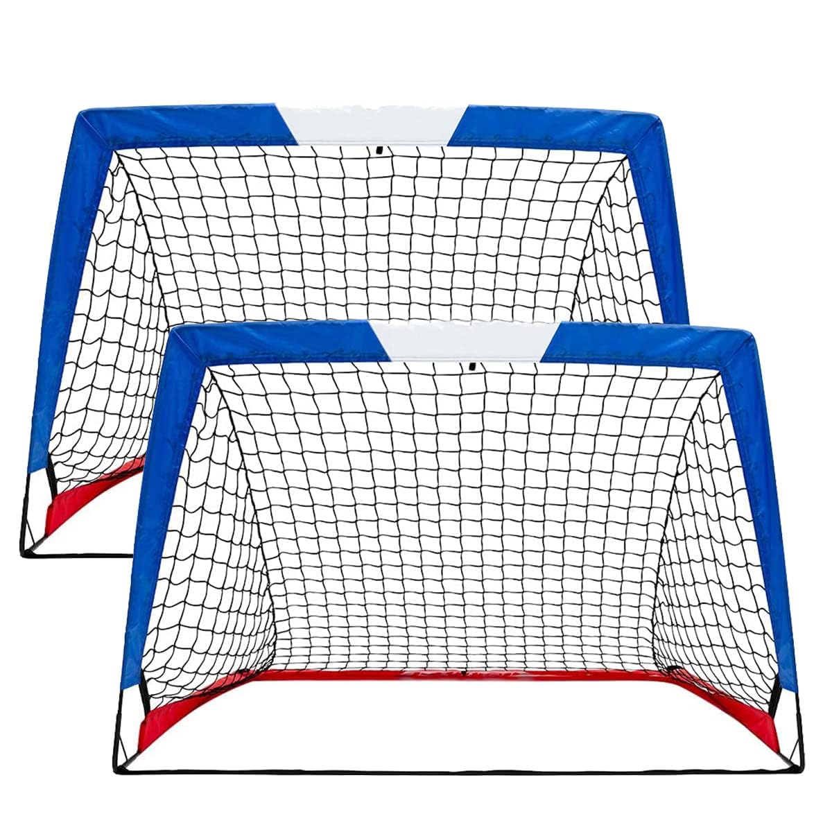 L RUNNZER Kids Soccer Goal, Pop Up Soccer Goal Net for Backyard, Set of 2 with Portable Carrying Case