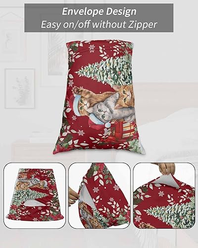 Miniatura 7 de Fundas de almohada de Navidad tamaño King, 2 paquetes de fundas de almohada suaves para cama, fundas de almohada para sofá, sofá de cuerpo largo,