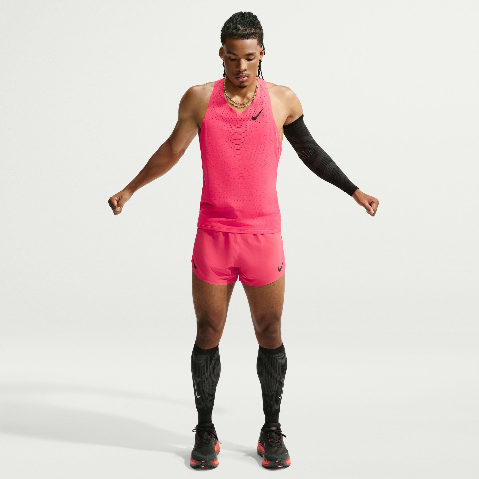 Nike Aeroswift Dri-Fit ADV-Lauf-Singlet Für Herren, Fusion Red/Black, FN4231-606, L