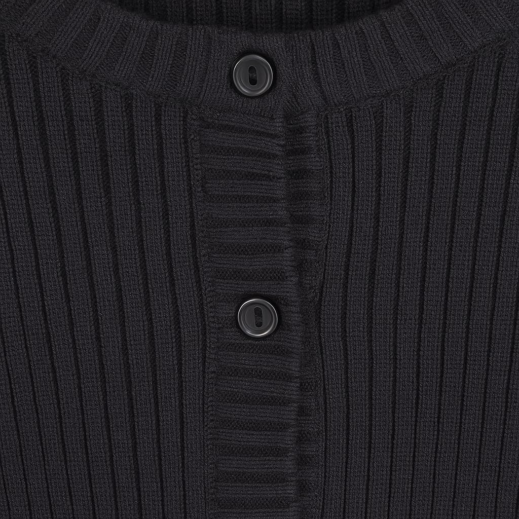 Cárdigan negro para niñas - Chaqueta de tricot, bolero elegante acanalado, manga larga, adecuado para todas las estaciones, perfecto para niñas y niñas, Bolero 7333