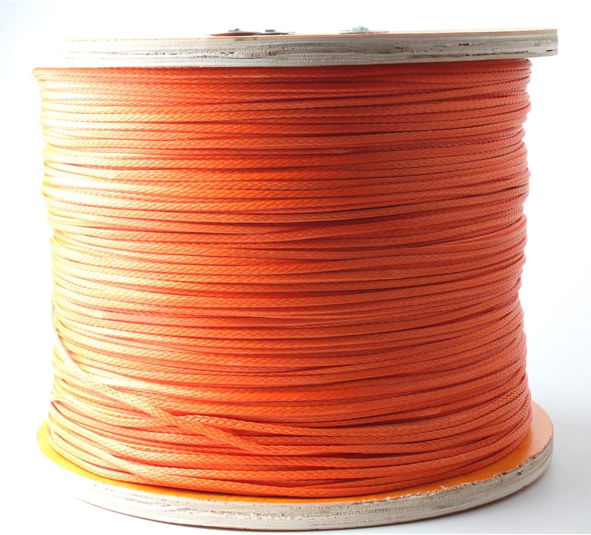 Generic 3mm(1/8'') 12 Strands 200m UHMWPE Single Hollow Braid Paraglider Winch Towing Rope Orange/Gray Color (200, Orange Color), Gray,orange