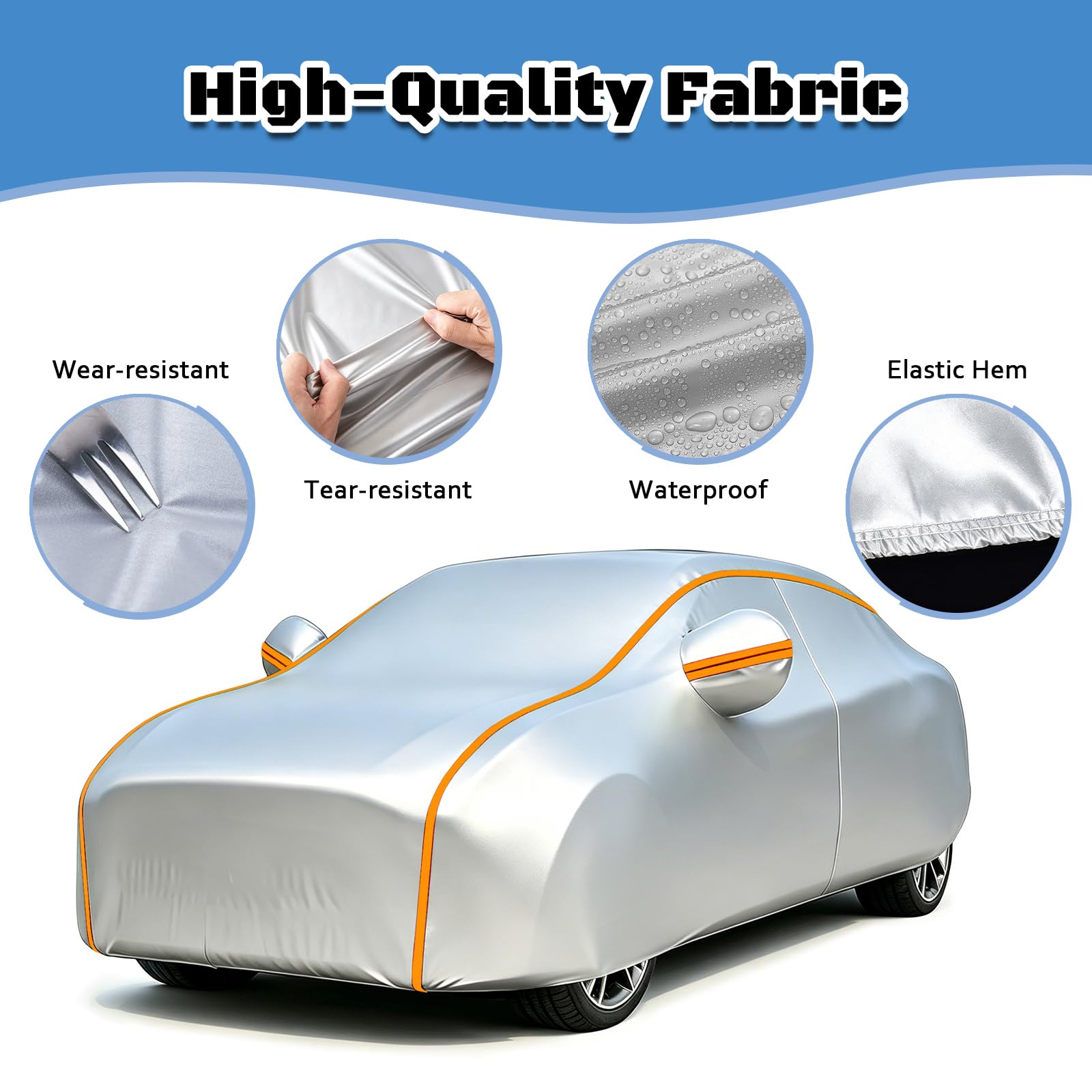 Wasserdicht Autoabdeckung für Toyota IQ (2008-2014),Autoplane Outdoor,Vollflächige Auto Abdeckung für die Garage-Schützt vor Sonne, Schnee und Staub JD6f