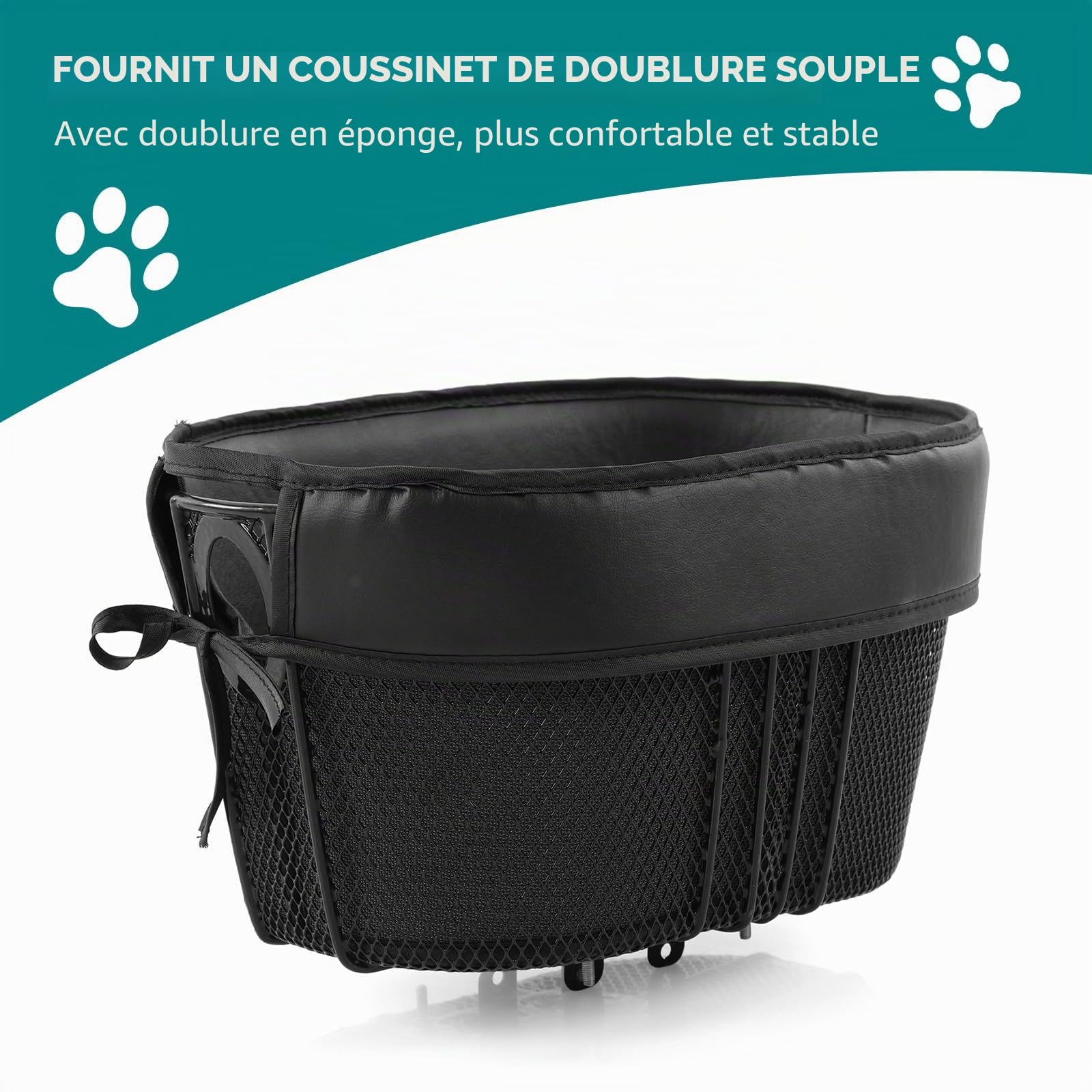 Panier Pliant pour Chien, Porte-vélo pour Petit Chat, Panier Avant Amovible, pour Animaux de Compagnie, Camping (Type B)