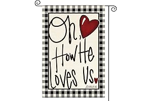 AVOIN colorlife Oh How He Loves Us Valentine's Day Garden Flag 12x18...