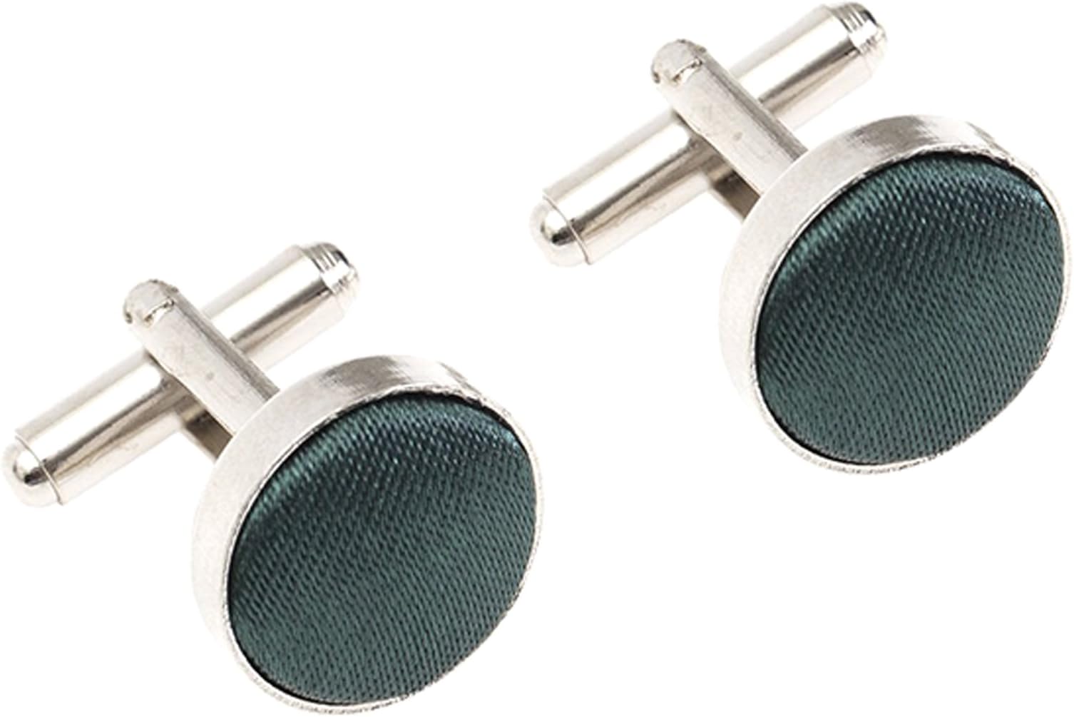 The Tie CompanyPlain Satin Solid Colour Classic Silver Metal Cufflinks