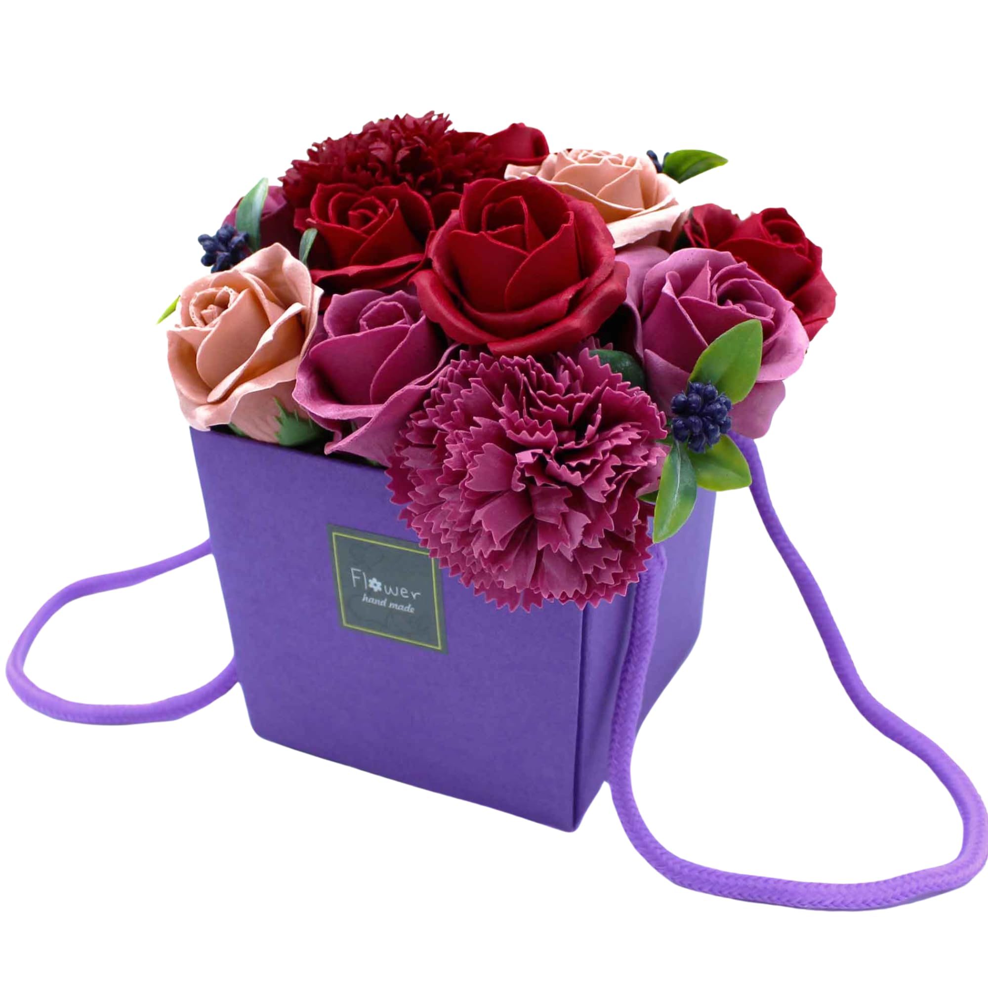 Soap Flower Bouquet Purple Flower Garden Mothers Day Flowers Valentine Flowers For Her and Flower Bouquet For Your Loved Ones