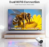 Vista 3 de Projector with WiFi and Bluetooth, Mini Projector, 4K Support Android 11.0 Portable Movie Projector, 270° Rotation Automatic Vertical Keystone