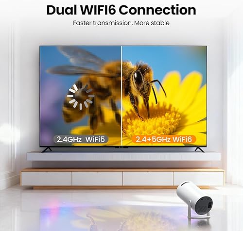 Miniatura 3 de Proyector con WiFi y Bluetooth, mini proyector, compatible con Android 11.0, proyector de película portátil Android 11.0, rotación de 270,