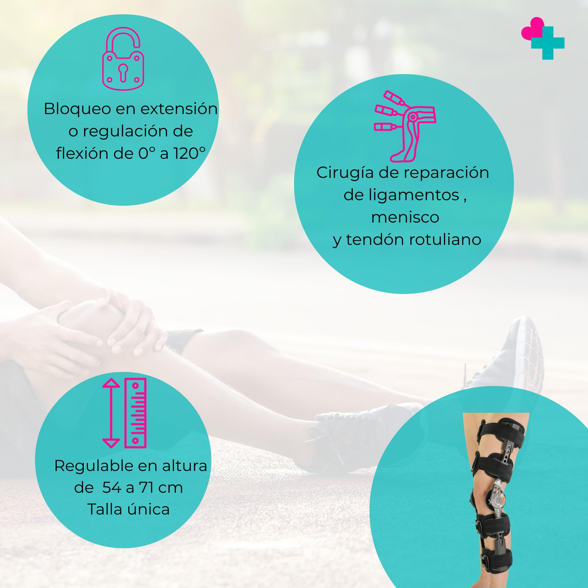 Ortesis de Rodilla con Bloqueo. Inmovilizador de Rodilla. Ortesis Rodilla graduable en Flexion. Ortesis de Tratamiento para Meniscos.Rodillera Post-Quirurgica de Ligamentos,Menisco y Tendon Rotuliano.