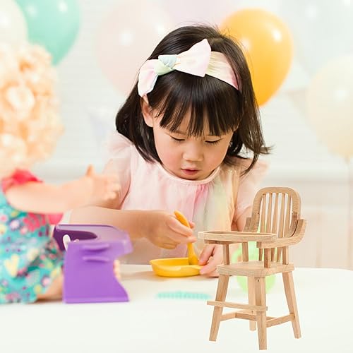 Miniatura 4 de GANAZONO Adorable casa de muñecas en miniatura, silla alta, muebles a escala para niños y niñas, decoración de casa de muñecas, diseño de simulación