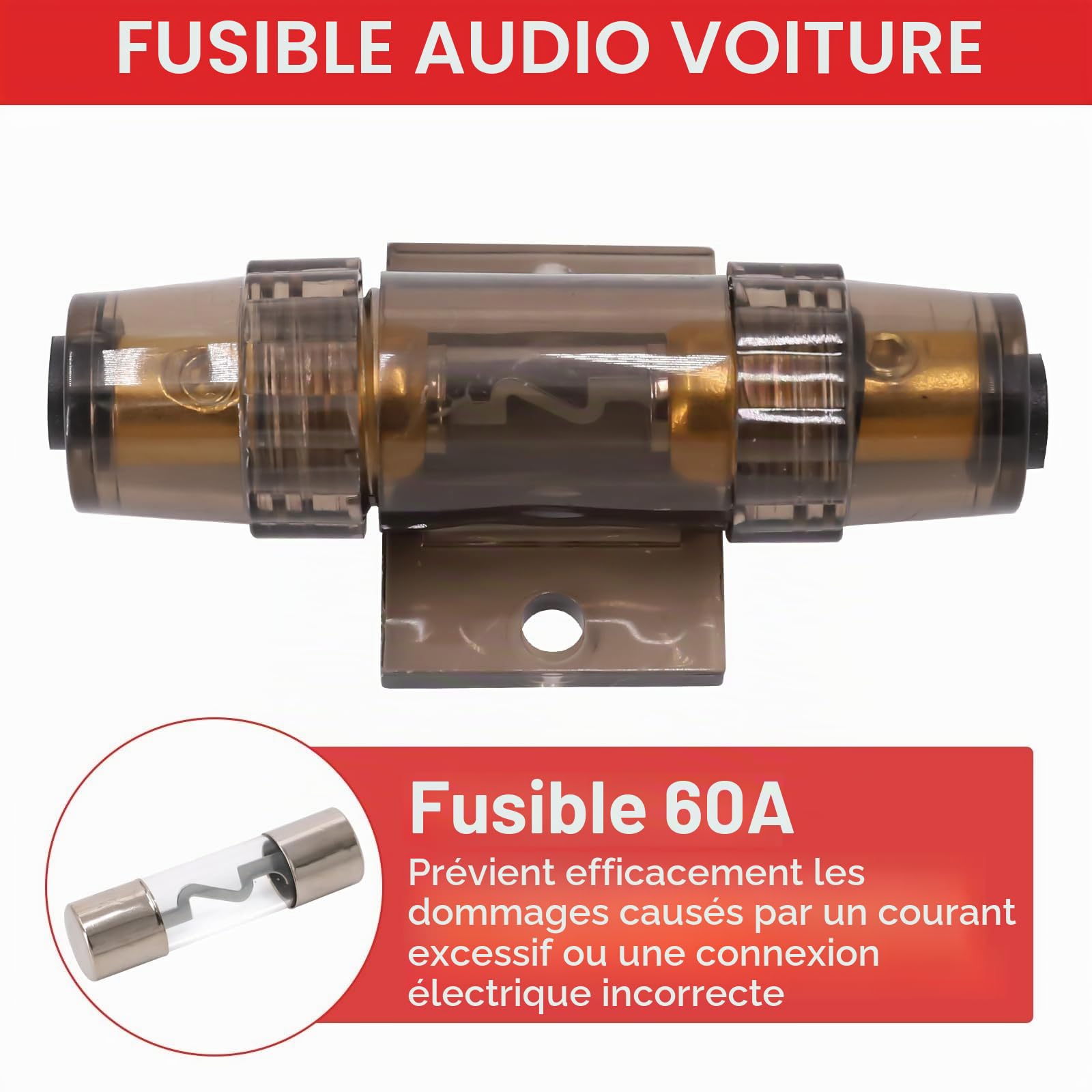 Kit de Câblage Amplificateur, 4GA Amplificateur Haut Parleur Voiture Câble Alimentation Ampli Voiture Câble pour Caisson de Basses, Câblage Amplificateur de Voiture pour La Plupart des Voitures
