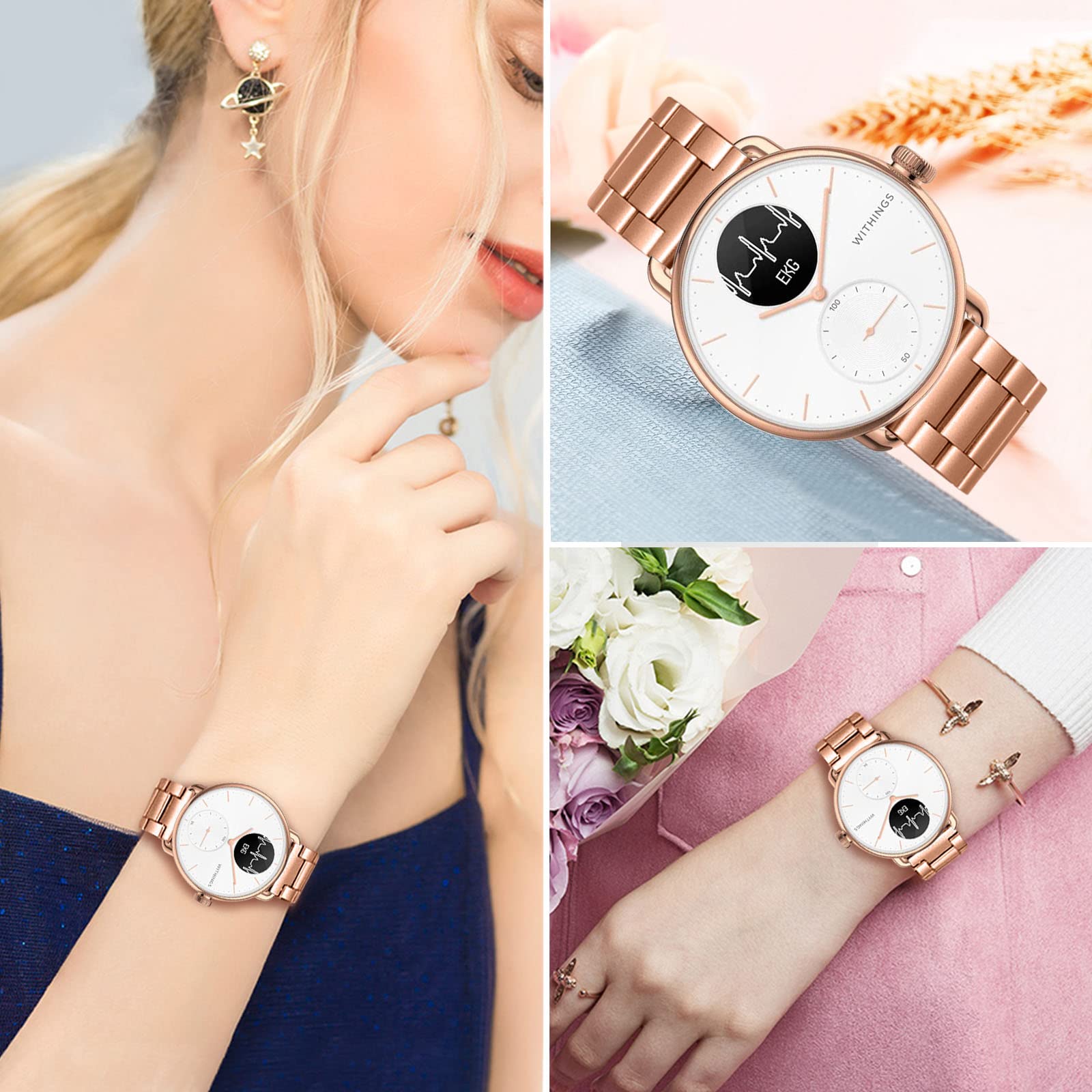 Edelstahl-Armband Für Withings ScanWatch 2 (42 Mm) – Verstellbar, Wasserdicht, Inkl. Entfernungswerkzeug