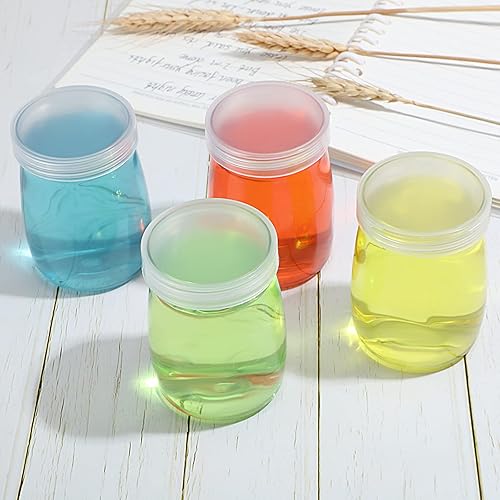 Miniatura 6 de Sabary Paquete de 60 tarros de plástico de 5 onzas con tapas, recipientes reutilizables a granel, tarros de boca ancha, pequeños frascos de especias