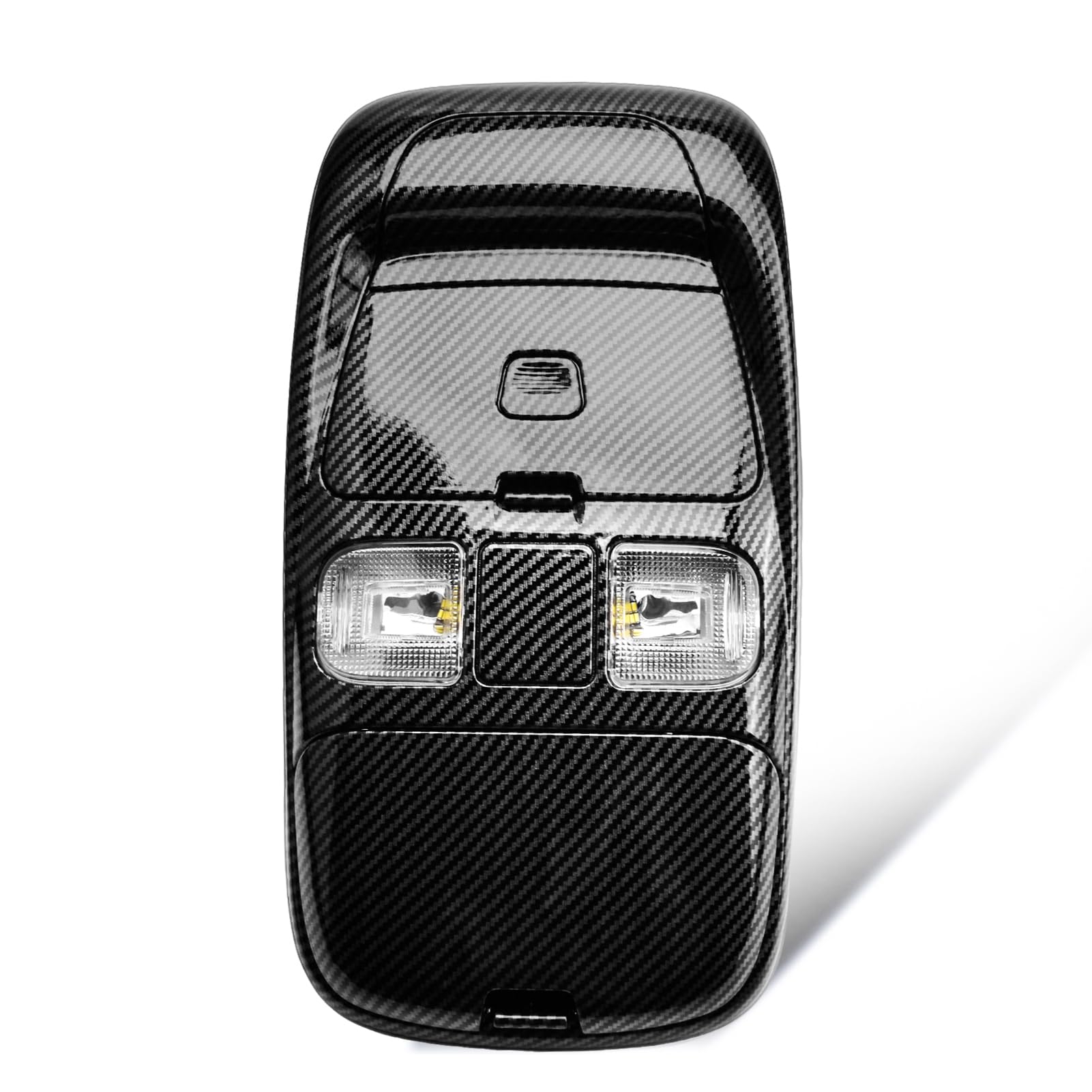 Front LED Overhead Dome Light Console Storage Assembly Interior Compatible with Ram 1998-2002 1500 2500 Ram 3500 Replaces SN96TL2AA SN94TL2AA L0021202 55350657 (Carbon Fibre)