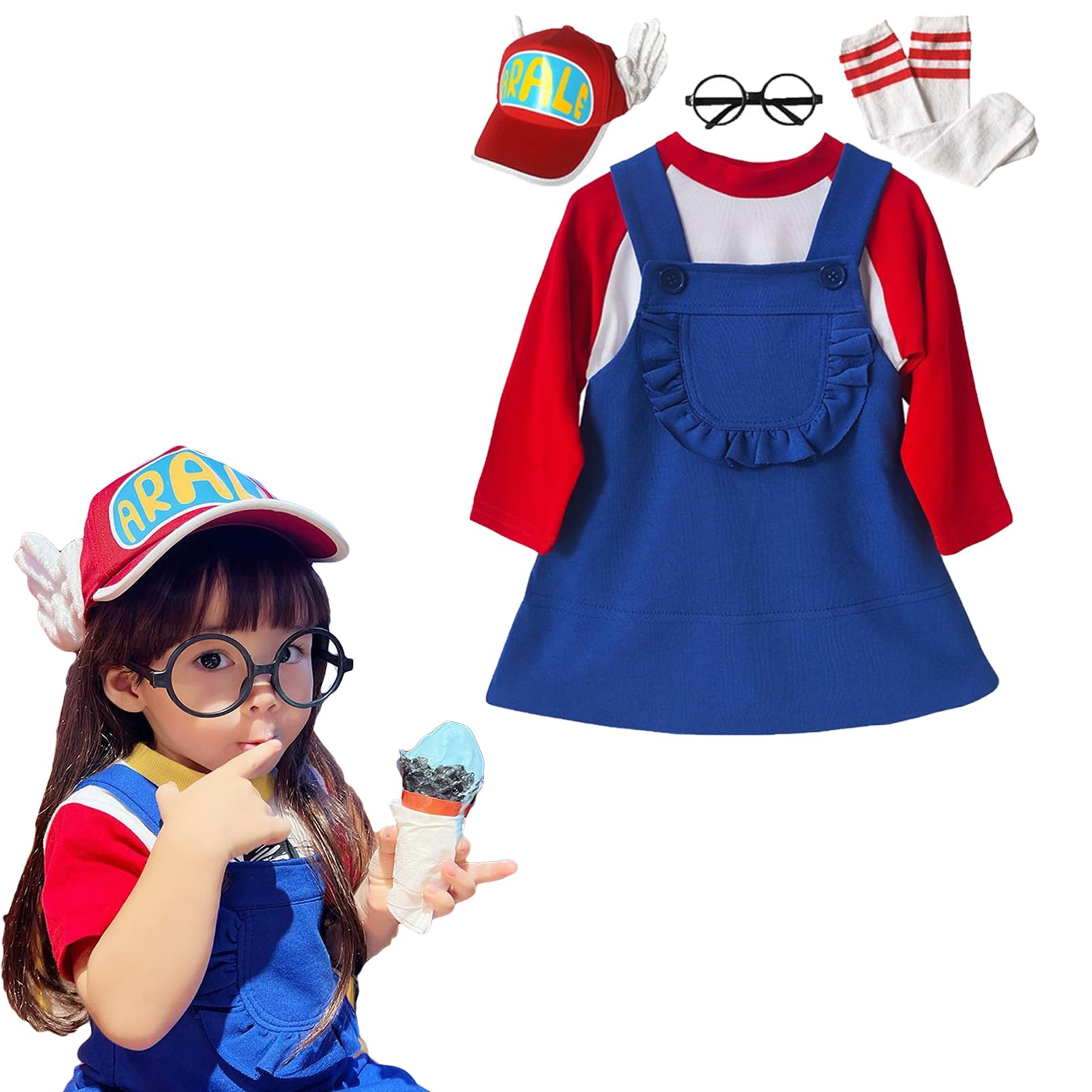 Amazon.co.jp: lucky lemon ハロウィン アラレちゃん風 5点セット