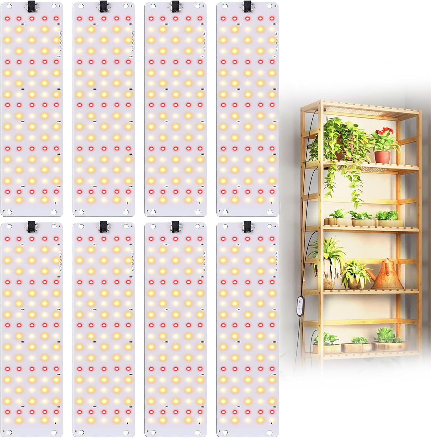 TONYFUL LED Grow Lights, 360 LEDs Plant Lights for Indoor Growing, 36W Premium Full Spectrum Grow Light with 4/8/12H Timer, 10 Dimmable Levels - Ideal for Indoor Growing (8Pcs)