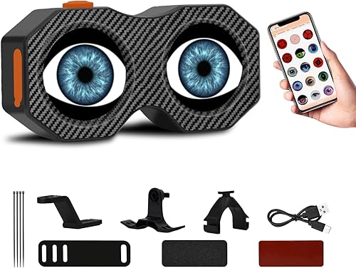 Demon Eyes - Luz trasera para bicicleta, luces traseras programables impermeables con 82 preajustes, lámpara trasera LED recargable USB-C para