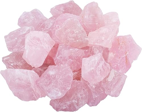 ZenQ Cuarzo rosa áspero a granel, cristales grandes de 2,5 a 2.0in para vidrio, envoltura de alambre, cabbing, curación de cristal Wicca y Reiki