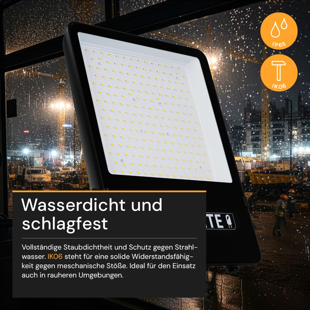 LED Strahler außen 50W - 4000K Neutralweiß 6500lm IP65 Außenlampe Wand - Outdoor Scheinwerfer für Wege Haus Garten & Hof - Außenleuchte Flutlichstrahler Fluter Spotlight