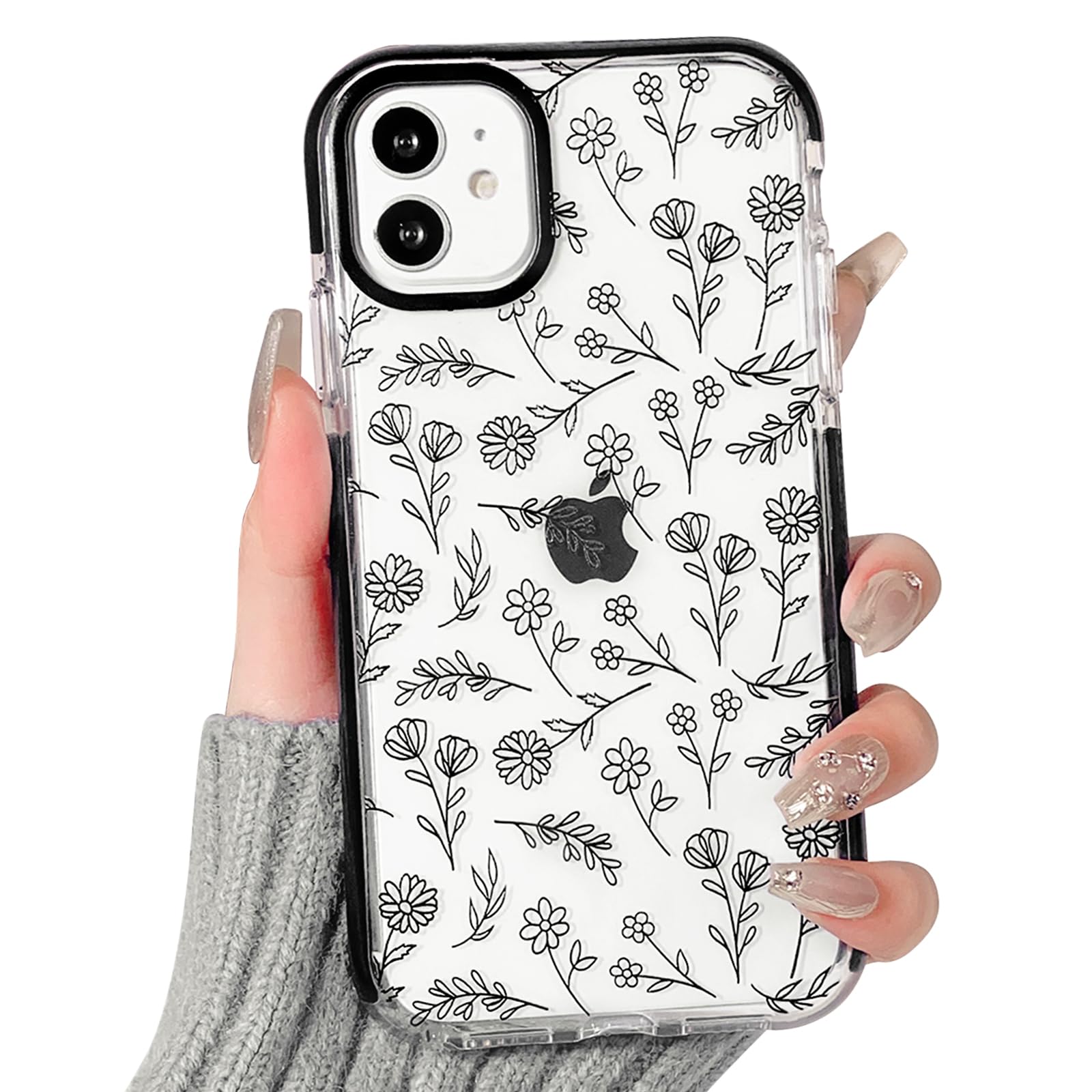 NITITOP Cover per iPhone 12 Pro Trasparente Grazioso con