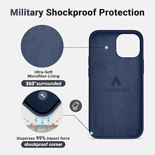 Miniatura 5 de AOTESIER Funda diseñada a prueba de golpes para iPhone 13 Mini, funda de silicona de grado alimenticio con forro protector suave antiarañazos,