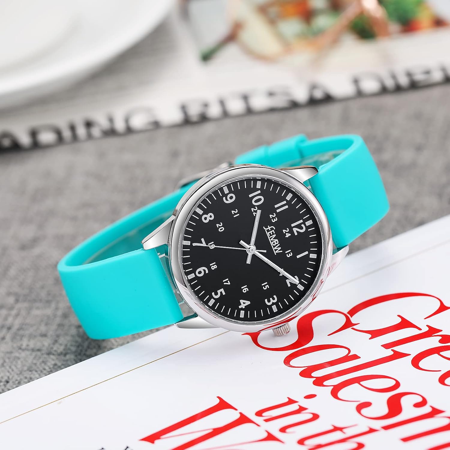 Miniatura 7 de FEMBW Nurse Watch for Women Medical Students Doctors, Waterproof Medical Watches for Men with Second Hand Luminous Hands and Military Time, Silicone