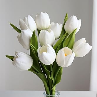 10Pcs Fake Tulips Artificial Flowers Bouquet That Look Real,Tulipanes Artificiales para Decoracion, for Mother's Day Birthday Home Wedding Decor