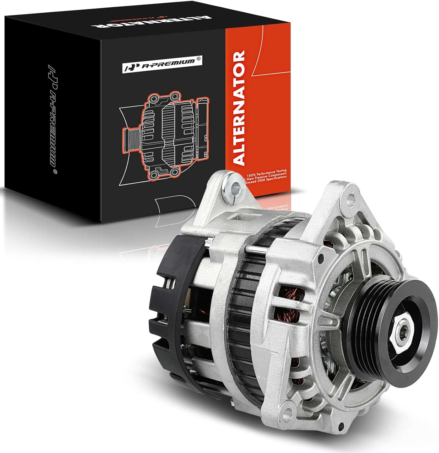 A-Premium Alternator Compatible with Saturn SC1, SC2, SL, SL1, SL2 1998-2002, SW1 1998-1999, SW2 1998-2001, L4 1.9L, 12V 90A Clockwise 5-Groove Pulley, Replace# 10464477, 21022992