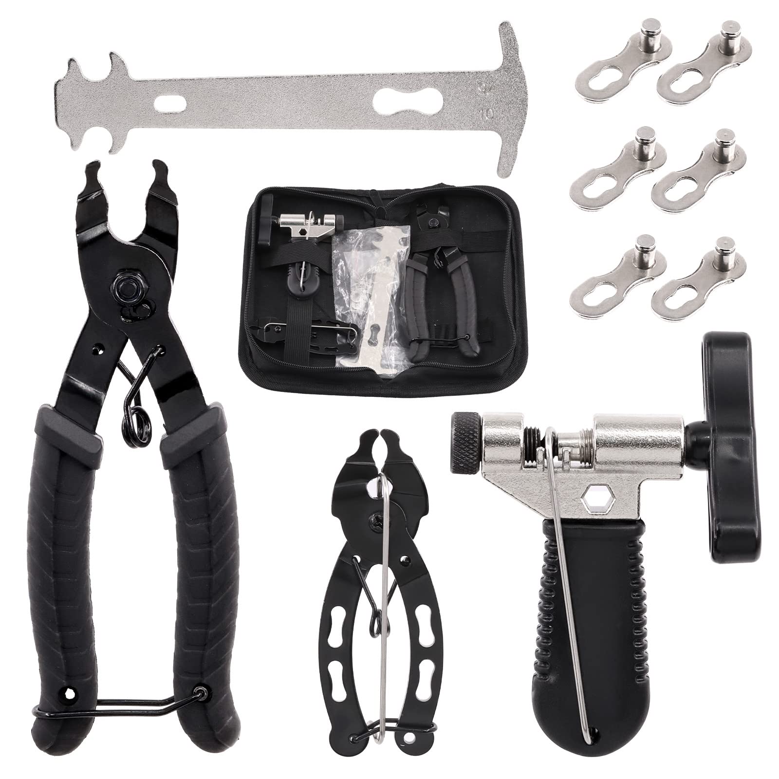 Tanstic 11Pcs Bike Chain Repair Tool Kit- Bike Link Pliers, Bicycle Chain Breaker Splitter, Master Link Pliers