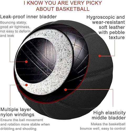 Miniatura 2 de MINDCOLLISION Balón de baloncesto de color sólido de tamaño 567, no es antideslizante estándar, resistente al desgaste, adecuado para interiores y