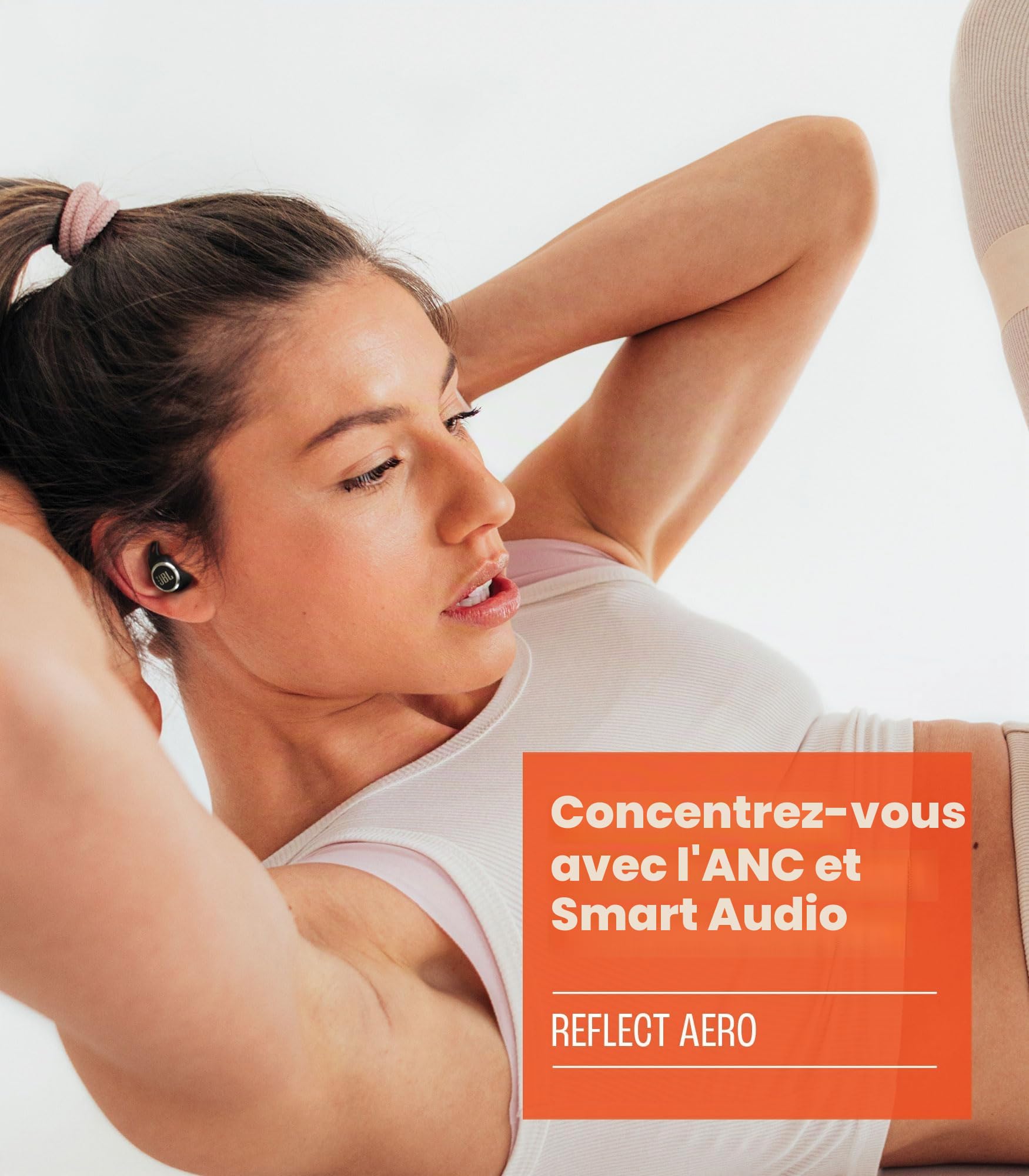 Écouteurs de sport intra-auriculaires JBL Reflect Aero, sans fil avec réduction du bruit, étanche, autonomie de 8 heures, noir