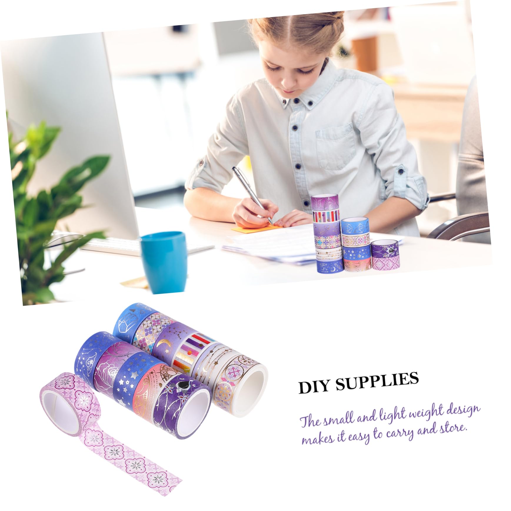 NUOBESTY 36rotoli Nastro Adesivo Washi Design Decorativo Per Scrapbooking e Fai Te Set Nastro Washi Per Decorazioni e Imballaggio e Facile Da Usare