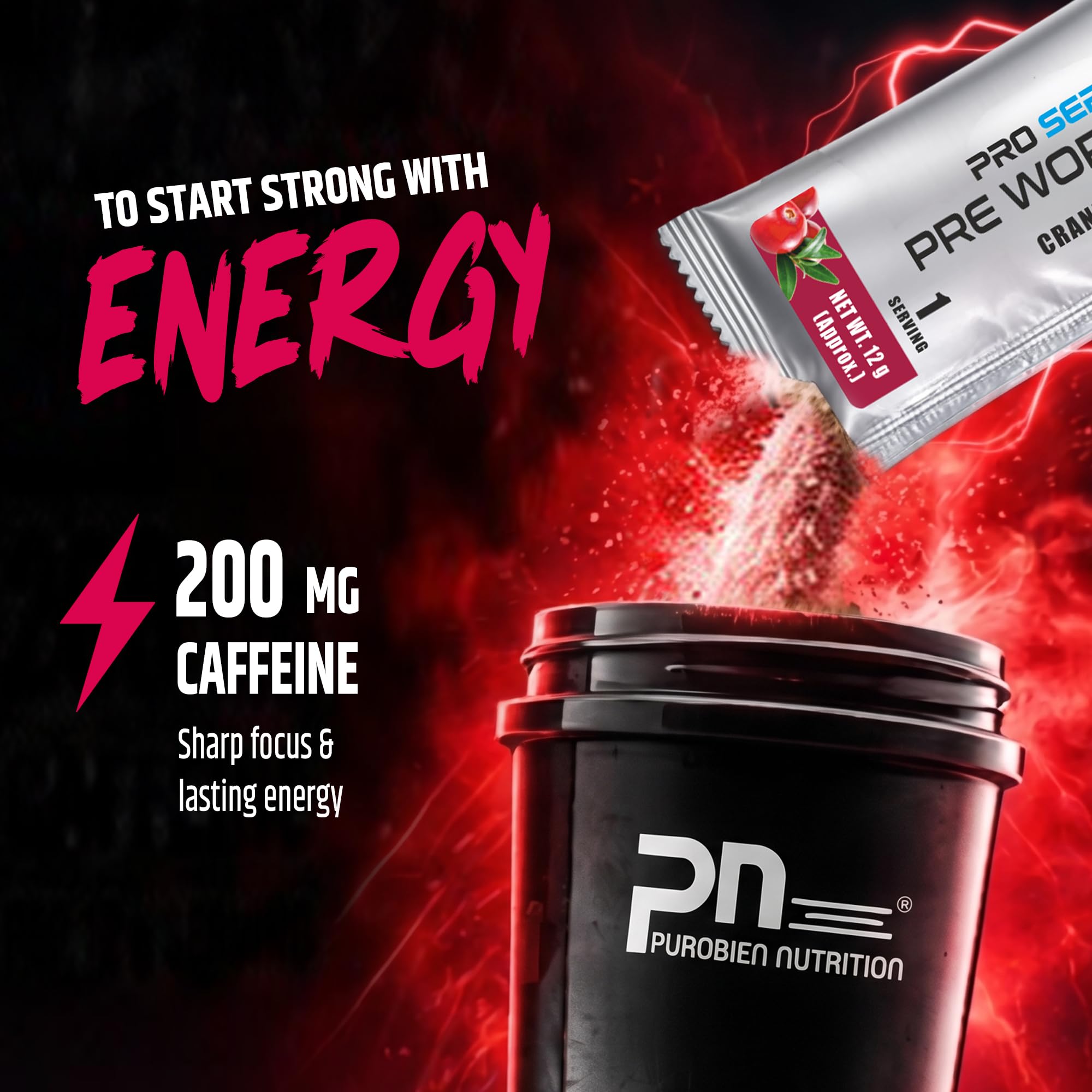 Pre Workout For Men, Cranberry 400 GM, 200Mg Caffeine, 3500Mg Beta Alanine, 4000Mg Citrulline, 2000Mg Creatine,33 Servings, Powder,Pack of 1 — Amazon image 4