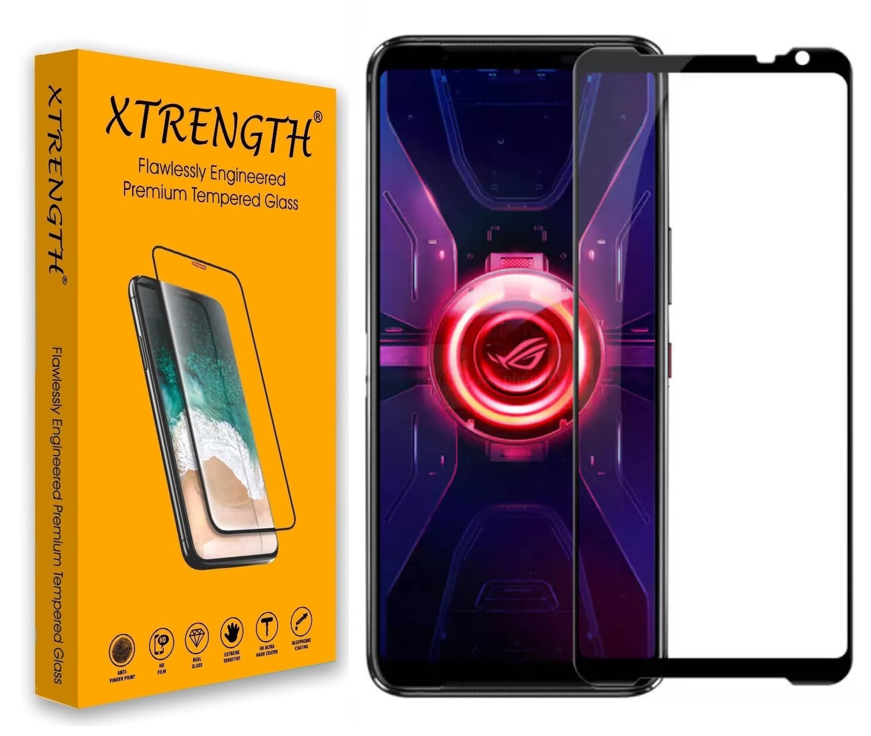 XTRENGTH Advanced HD+ Gorilla Tempered Glass Screen Protector Designed for ASUS ROG 3 - Edge to Edge Full Screen Coverage with Easy Installation Kit (Anti-Scratch)-image-32